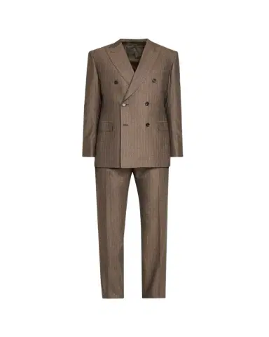 Brioni Men's Tonal Stripe Herringbone Double-Breasted Suit | Thumbnail 1 Brioni Men's Tonal Stripe Herringbone Double-Breasted Suit | Thumbnail 1