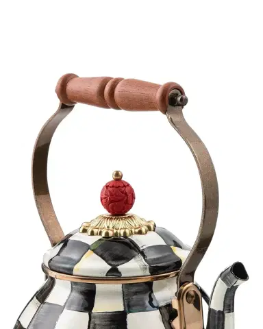 MacKenzie-Childs Courtly Check Two-Quart Tea Kettle | Thumbnail 1 MacKenzie-Childs Courtly Check Two-Quart Tea Kettle | Thumbnail 1