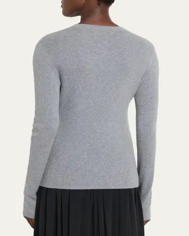 Lisa Yang Airi Cotton-Cashmere Henley Sweater | Thumbnail 3 Lisa Yang Airi Cotton-Cashmere Henley Sweater | Thumbnail 3