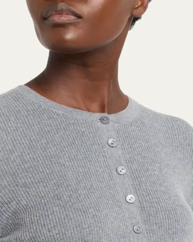 Lisa Yang Airi Cotton-Cashmere Henley Sweater | Thumbnail 5 Lisa Yang Airi Cotton-Cashmere Henley Sweater | Thumbnail 5