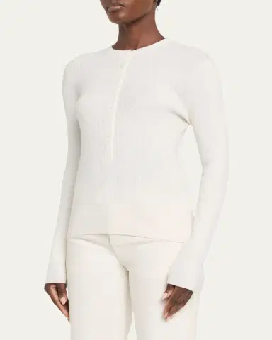 Lisa Yang Airi Cotton-Cashmere Henley Sweater | Thumbnail 9 Lisa Yang Airi Cotton-Cashmere Henley Sweater | Thumbnail 9