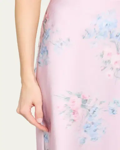 LoveShackFancy Janella Floral Silk Midi Skirt | Thumbnail 5 LoveShackFancy Janella Floral Silk Midi Skirt | Thumbnail 5