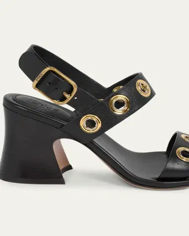 Chloé 75mm Janis Grommet Leather Slingback Sandals | Thumbnail 3 Chloé 75mm Janis Grommet Leather Slingback Sandals | Thumbnail 3
