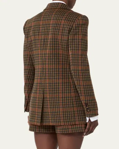 Max Mara Check Wool-Blend Single-Breasted Jacket | Thumbnail 3 Max Mara Check Wool-Blend Single-Breasted Jacket | Thumbnail 3
