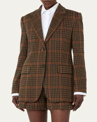 Max Mara Check Wool-Blend Single-Breasted Jacket | Thumbnail 4 Max Mara Check Wool-Blend Single-Breasted Jacket | Thumbnail 4