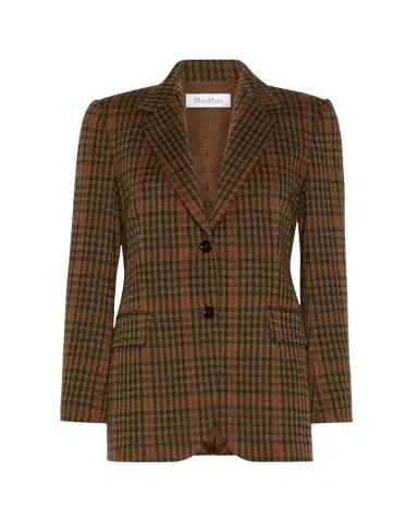 Max Mara Check Wool-Blend Single-Breasted Jacket | Thumbnail 1 Max Mara Check Wool-Blend Single-Breasted Jacket | Thumbnail 1