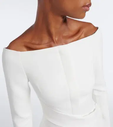 Roland Mouret Asymmetric off-shoulder crêpe jacket | Thumbnail 4 Roland Mouret Asymmetric off-shoulder crêpe jacket | Thumbnail 4