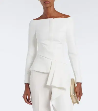 Roland Mouret Asymmetric off-shoulder crêpe jacket | Thumbnail 5 Roland Mouret Asymmetric off-shoulder crêpe jacket | Thumbnail 5