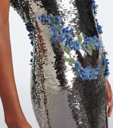 MONIQUE LHUILLIER Floral-appliqué sequined bustier gown | Thumbnail 2 MONIQUE LHUILLIER Floral-appliqué sequined bustier gown | Thumbnail 2