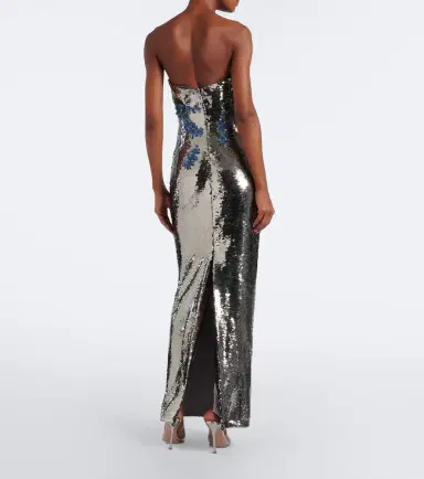 MONIQUE LHUILLIER Floral-appliqué sequined bustier gown | Thumbnail 5 MONIQUE LHUILLIER Floral-appliqué sequined bustier gown | Thumbnail 5