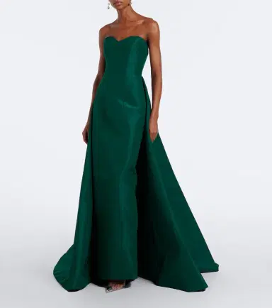 Monique Lhuillier Draped strapless silk bustier gown | Thumbnail 3 Monique Lhuillier Draped strapless silk bustier gown | Thumbnail 3