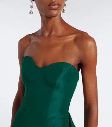Monique Lhuillier Draped strapless silk bustier gown | Thumbnail 5 Monique Lhuillier Draped strapless silk bustier gown | Thumbnail 5
