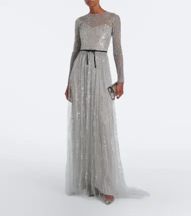 MONIQUE LHUILLIER Bow-detail sequined tulle bustier gown | Thumbnail 4 MONIQUE LHUILLIER Bow-detail sequined tulle bustier gown | Thumbnail 4
