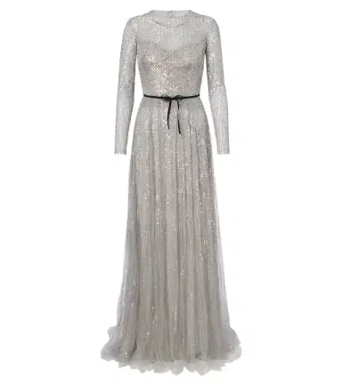 MONIQUE LHUILLIER Bow-detail sequined tulle bustier gown | Thumbnail 1 MONIQUE LHUILLIER Bow-detail sequined tulle bustier gown | Thumbnail 1
