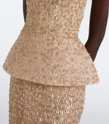 Monique Lhuillier Embellished peplum bustier gown | Thumbnail 2 Monique Lhuillier Embellished peplum bustier gown | Thumbnail 2