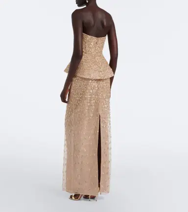 Monique Lhuillier Embellished peplum bustier gown | Thumbnail 3 Monique Lhuillier Embellished peplum bustier gown | Thumbnail 3