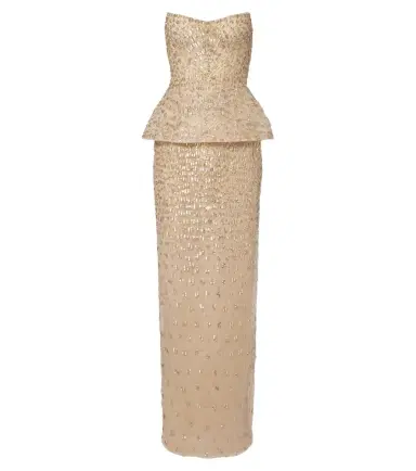 Monique Lhuillier Embellished peplum bustier gown | Thumbnail 1 Monique Lhuillier Embellished peplum bustier gown | Thumbnail 1