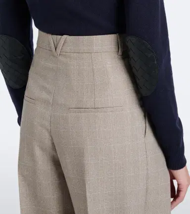 Bottega Veneta Prince of Wales check wool wide-leg pants | Thumbnail 3 Bottega Veneta Prince of Wales check wool wide-leg pants | Thumbnail 3