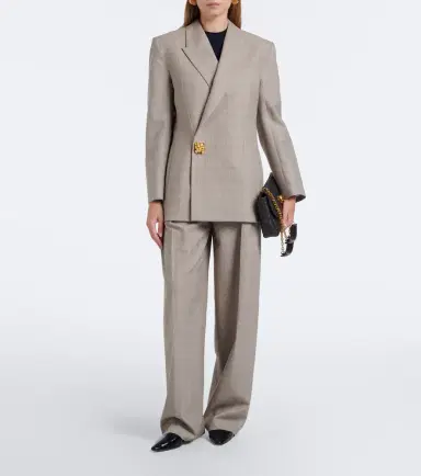 Bottega Veneta Prince of Wales check wool wide-leg pants | Thumbnail 4 Bottega Veneta Prince of Wales check wool wide-leg pants | Thumbnail 4