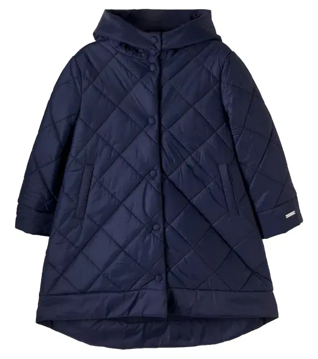 Bow-detail hooded quilted technical coat Bow-detail hooded quilted technical coat