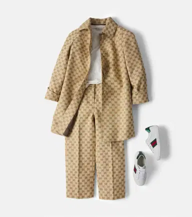 Gucci Kids GG cotton blend wide-leg pants | Thumbnail 4 Gucci Kids GG cotton blend wide-leg pants | Thumbnail 4