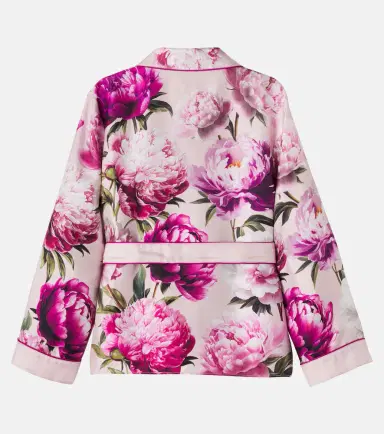 Dolce & Gabbana Kids Belted floral silk twill shirt | Thumbnail 2 Dolce & Gabbana Kids Belted floral silk twill shirt | Thumbnail 2