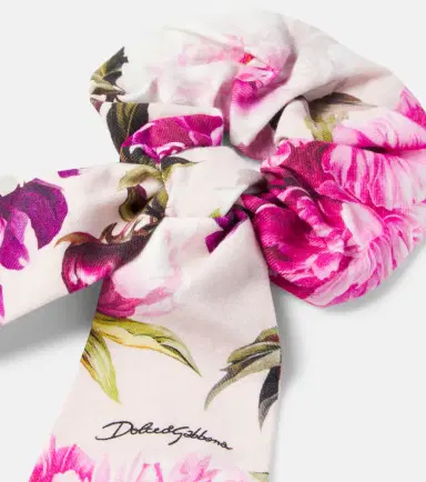 Dolce & Gabbana Kids Floral cotton scrunchie | Thumbnail 2 Dolce & Gabbana Kids Floral cotton scrunchie | Thumbnail 2