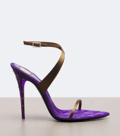 Saint Laurent Ivresse embellished quilted satin sandals | Thumbnail 4 Saint Laurent Ivresse embellished quilted satin sandals | Thumbnail 4