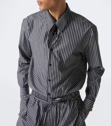 Saint Laurent Cassandre striped cotton poplin shirt | Thumbnail 3 Saint Laurent Cassandre striped cotton poplin shirt | Thumbnail 3
