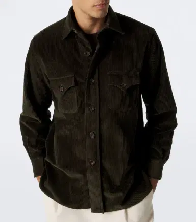 Rubinacci Cotton corduroy overshirt | Thumbnail 3 Rubinacci Cotton corduroy overshirt | Thumbnail 3