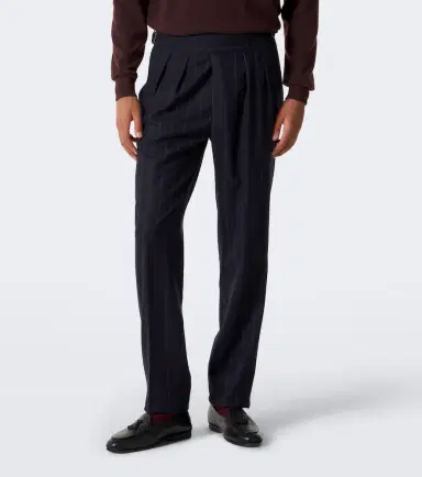 Rubinacci Striped virgin wool straight pants | Thumbnail 4 Rubinacci Striped virgin wool straight pants | Thumbnail 4