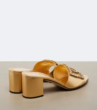 Dolce & Gabbana DG embellished metallic leather mules | Thumbnail 4 Dolce & Gabbana DG embellished metallic leather mules | Thumbnail 4
