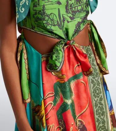 ALÉMAIS Alémais Ace cutout printed silk midi dress | Thumbnail 2 ALÉMAIS Alémais Ace cutout printed silk midi dress | Thumbnail 2