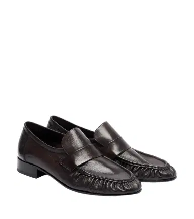 The Row Soft ruched leather loafers | Thumbnail 1 The Row Soft ruched leather loafers | Thumbnail 1