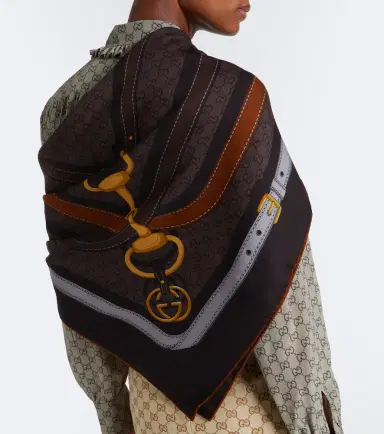 Gucci GG jacquard wool and silk scarf | Thumbnail 4 Gucci GG jacquard wool and silk scarf | Thumbnail 4