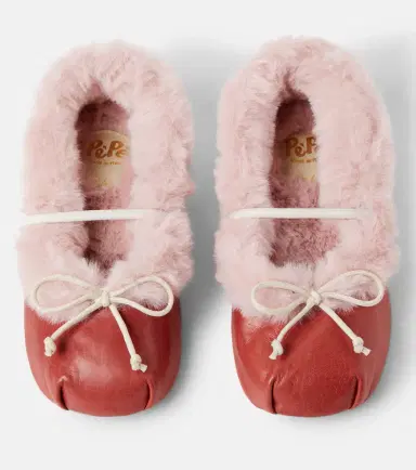 PePe PèPè Shearling-trimmed leather ballet flats | Thumbnail 5 PePe PèPè Shearling-trimmed leather ballet flats | Thumbnail 5
