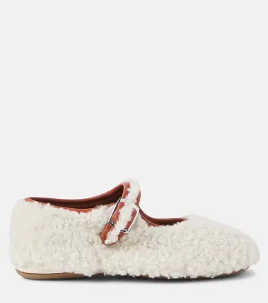 PePe PèPè Leather-trimmed shearling ballet flats | Thumbnail 4 PePe PèPè Leather-trimmed shearling ballet flats | Thumbnail 4