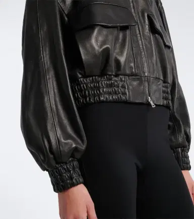 Nour Hammour Shearling-trimmed leather blouson jacket | Thumbnail 5 Nour Hammour Shearling-trimmed leather blouson jacket | Thumbnail 5