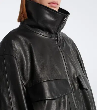 Nour Hammour Shearling-trimmed leather blouson jacket | Thumbnail 7 Nour Hammour Shearling-trimmed leather blouson jacket | Thumbnail 7