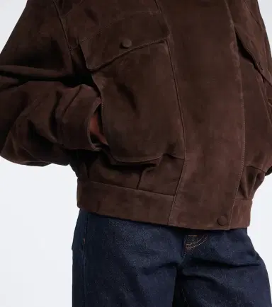 Nour Hammour Suede blouson jacket | Thumbnail 2 Nour Hammour Suede blouson jacket | Thumbnail 2
