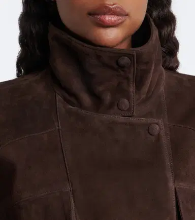 Nour Hammour Suede blouson jacket | Thumbnail 3 Nour Hammour Suede blouson jacket | Thumbnail 3