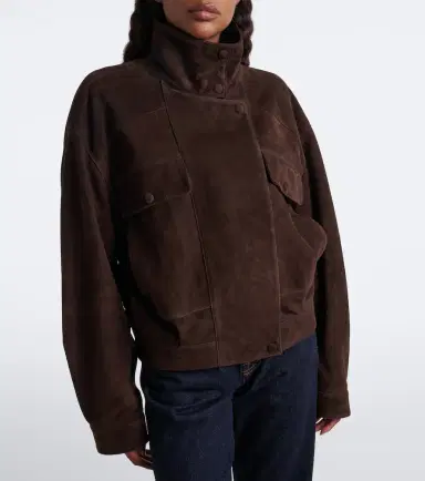 Nour Hammour Suede blouson jacket | Thumbnail 4 Nour Hammour Suede blouson jacket | Thumbnail 4