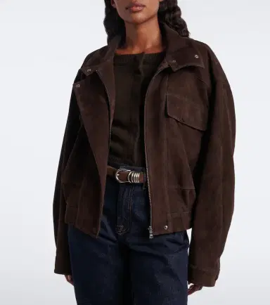 Nour Hammour Suede blouson jacket | Thumbnail 5 Nour Hammour Suede blouson jacket | Thumbnail 5