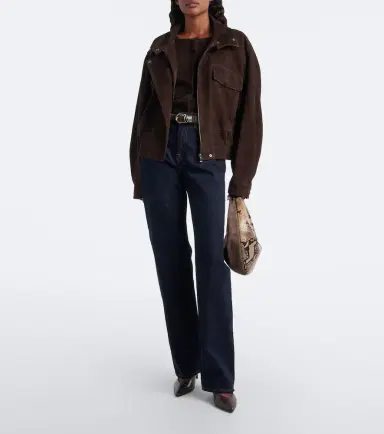 Nour Hammour Suede blouson jacket | Thumbnail 6 Nour Hammour Suede blouson jacket | Thumbnail 6
