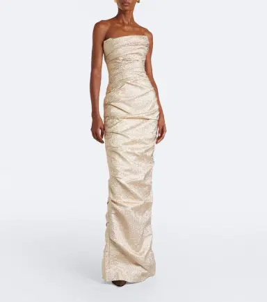 Marmar Halim Gathered lamé corset gown | Thumbnail 3 Marmar Halim Gathered lamé corset gown | Thumbnail 3