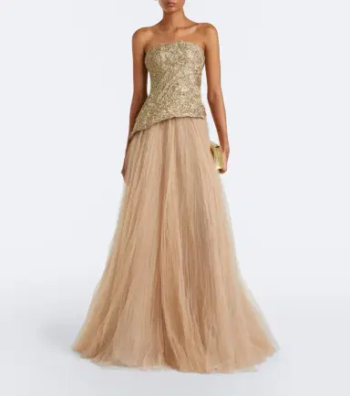 Marmar Halim Embroidered pleated tulle gown | Thumbnail 2 Marmar Halim Embroidered pleated tulle gown | Thumbnail 2