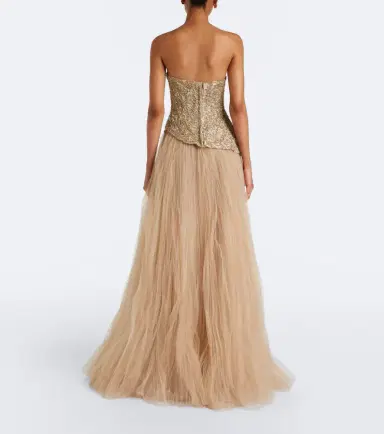 Marmar Halim Embroidered pleated tulle gown | Thumbnail 3 Marmar Halim Embroidered pleated tulle gown | Thumbnail 3