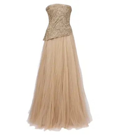 Marmar Halim Embroidered pleated tulle gown | Thumbnail 1 Marmar Halim Embroidered pleated tulle gown | Thumbnail 1