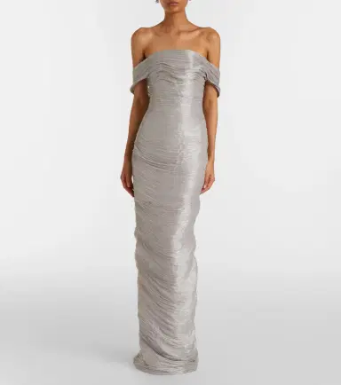 Marmar Halim Off-shoulder pleated bustier gown | Thumbnail 3 Marmar Halim Off-shoulder pleated bustier gown | Thumbnail 3