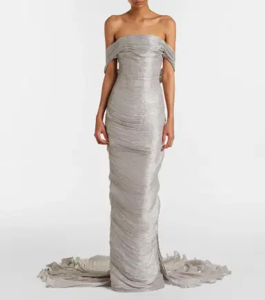 Marmar Halim Off-shoulder pleated bustier gown | Thumbnail 6 Marmar Halim Off-shoulder pleated bustier gown | Thumbnail 6